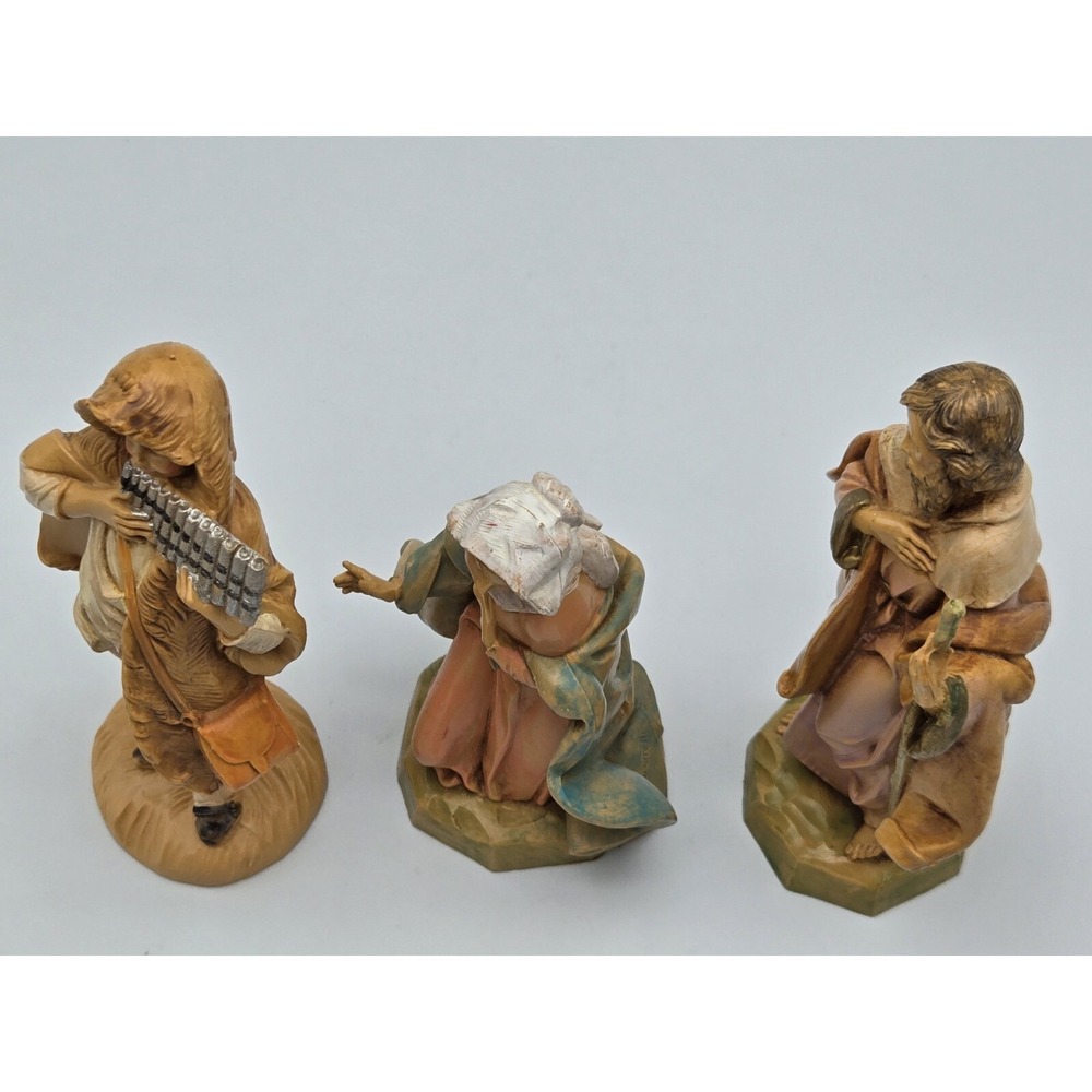 Fontanini Christmas Nativity Figure Lot 1991 Mary Joseph 1987 Eli Boy with Flute - Picture 7 of 7